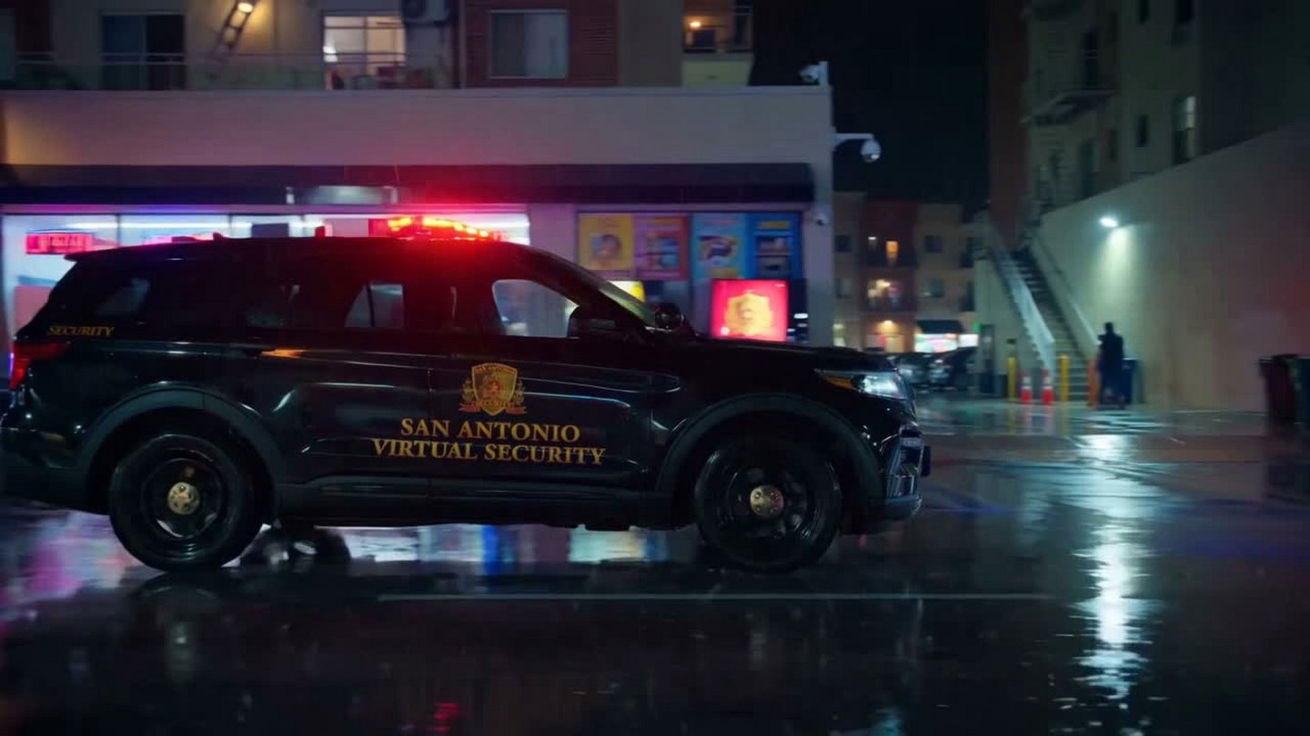 Side view of a SAVS marked patrol vehicle